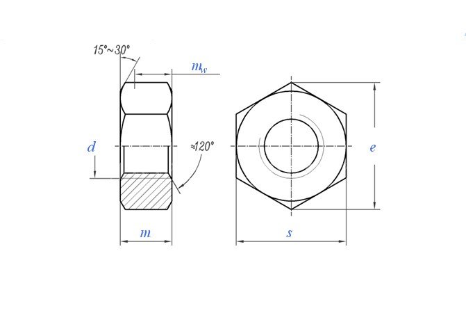 DIN934 Drawing