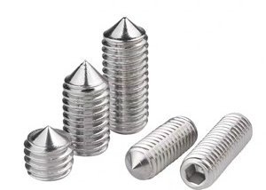 Hexagon socket set screws with CONE POINT